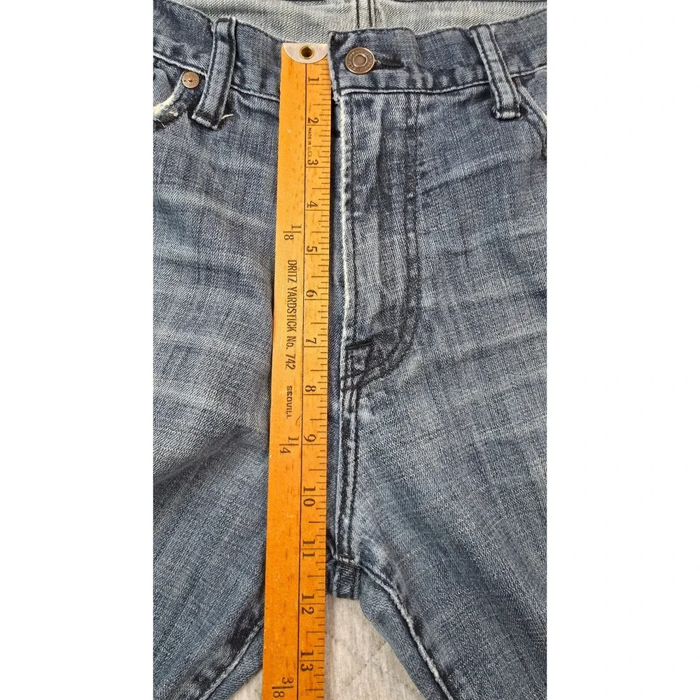 Lucky Brand 221 Straight Jeans Mens 36 Blue Distressed Denim